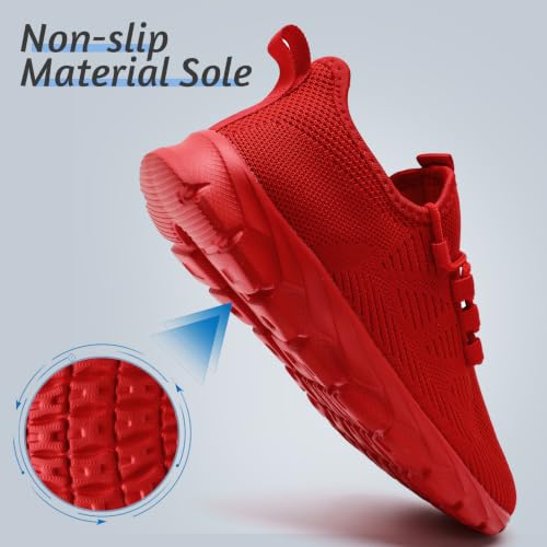 Image of Mens Lightweight Running Shoes Slip On Walking Tennis Gym Sneakers