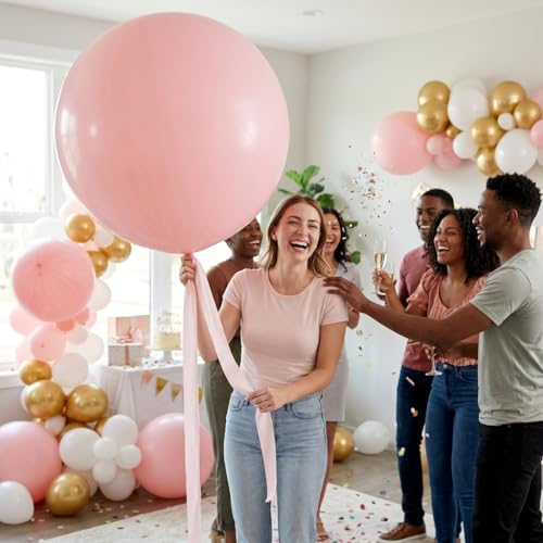 Image of KALOR Light Pink Giant 36 Inch 9pcs Large Latex Balloons