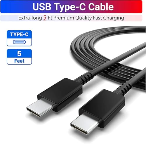 Image of Samsung 25W PD 3.0 Type C Fast Charging Adapter with 3.3 Ft Cable for Galaxy M17|M07|M36|M06|A55|A35|F06|S25 fe|S22|S24|F36|F16|M35|S23|A06|S25 Plus|Tab S11 /S10 Lite|USB C 25w Quick Adaptor, Black