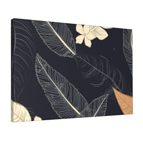 Toile impression de feuilles pour habiller un mur vide sans cadre