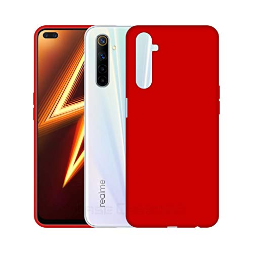 Image of Case Creation Luxurious OG Series for Realme 6 Pro Case Cover,Anti-Dirty Slim Case Frosted Matte Cute Candy TPU Raised Bezel (Splash of Color) Back Cover for Realme 6 Pro - Glamour Red