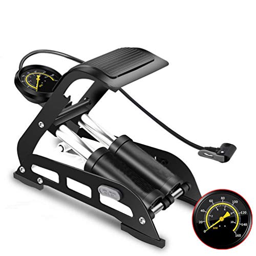 RONGJJ Pumpe Fußpumpe, Fahrradbodenpumpe Mit Genauem Manometer, Doppelzylinder Fußpumpe Für Fahrräder, Motorräder, Autos Manometer