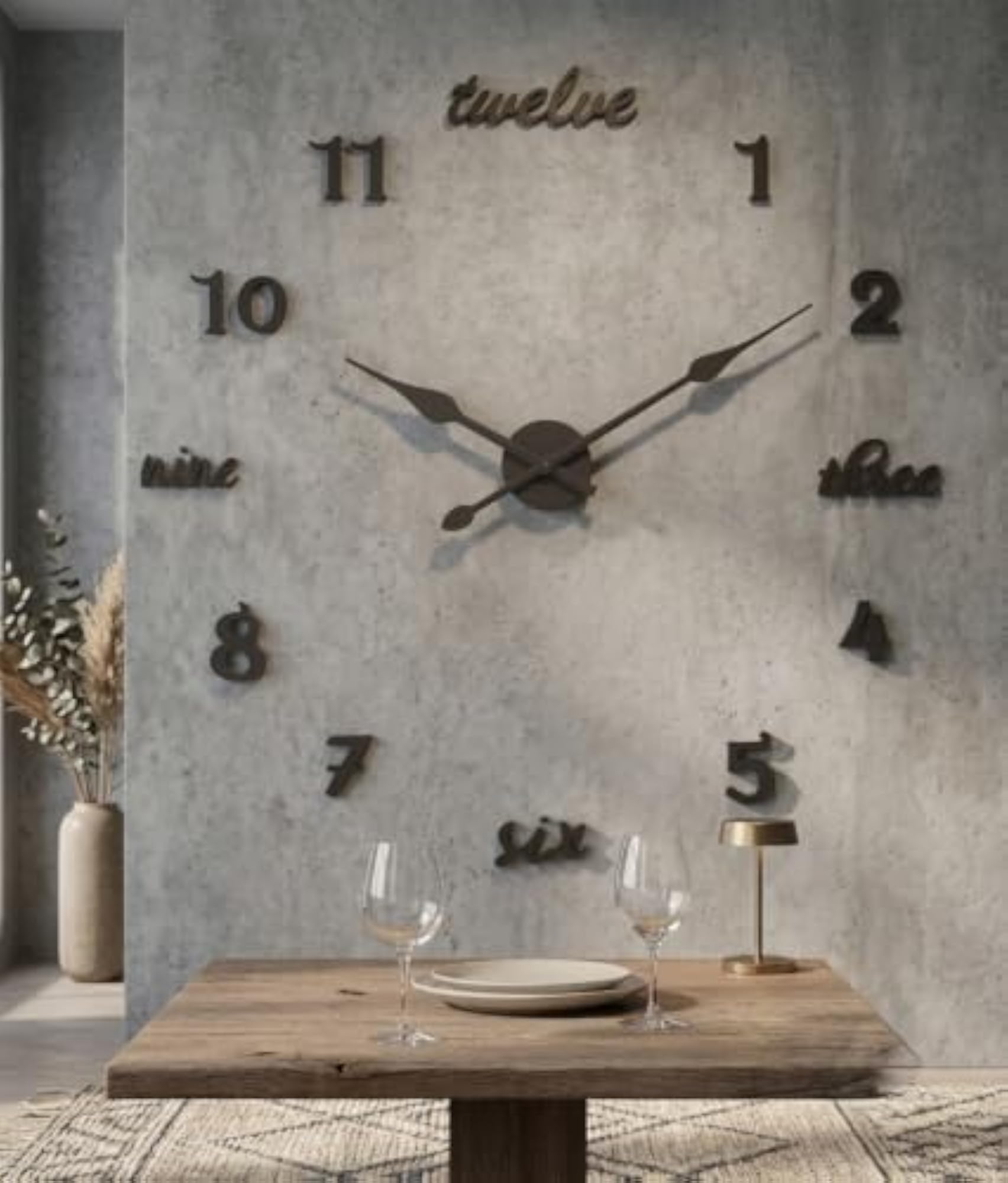 Large DIY Wall Clock, 18-Inch Frameless Silent Wall Clock Sticker