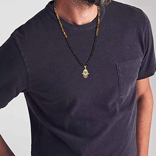 COAI Hamsa Hand Stone Beaded 108 Mala Necklace2