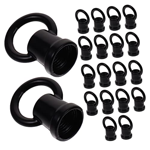 Garneck 20pcs Strong Ring LED Ceiling Lantern Hanger Hinging Chandelier Hanging Hook Large Hanging Chandelier Hook Fixture Ceiling Hooks Heavy Duty Lights Outdoor Pendant Black Zinc Alloy