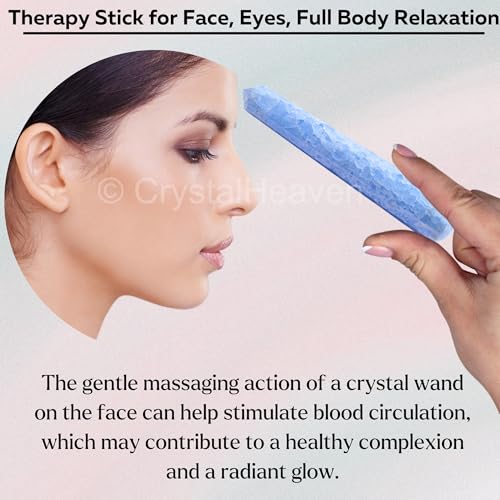Image of Blue Calcite Crystal Wand - Pointed Crystal Wand for Energy Healing, Chakra Balancing, Meditation and Home Decor - Crystals and Healing Stones for Gift