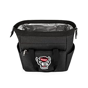PICNIC TIME NCAA NC State Wolfpack On The Go Lunch Bag, Soft Cooler Lunch Box, Insulated Lunch Bag, (Black), 10 x 6 x 10.5