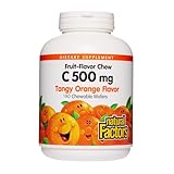 Natural Factors, Kids Chewable Vitamin C 500 mg, Supports Immune Health, Bones, Teeth and Gums, Tangy Orange, 180 Count (Pack of 1)