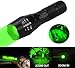 BESTSUN Green Light 350 Yards Predator Light Zoomable Tactical Hunting Green Led Flashlight Coyote Varmint Hunt Torch with Pressure Switch, Rail & Scope Mounts, Batteries and Charger