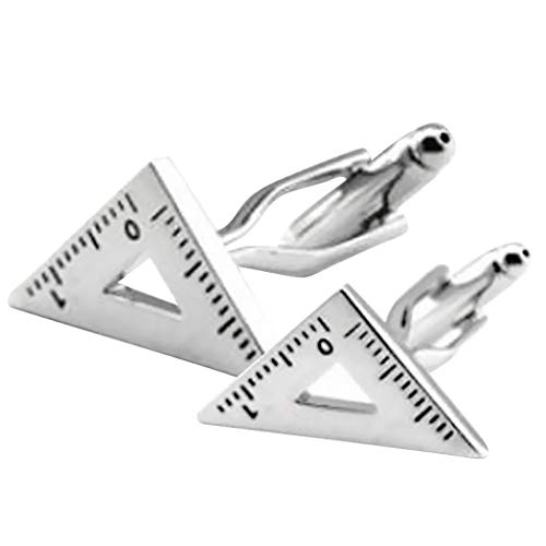 Esquirla Abotoaduras masculinas estilo triângulo geométrico clássico para abotoaduras