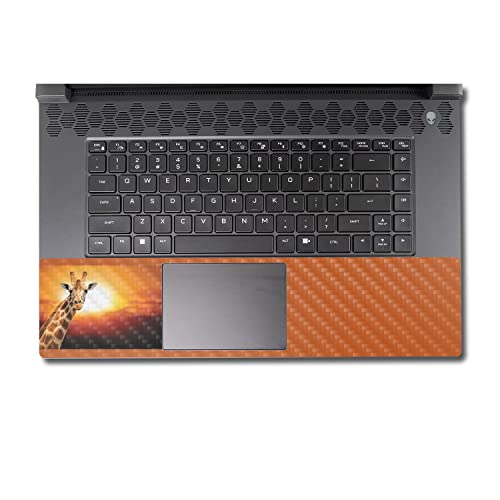 Image of MightySkins Carbon Fiber Skin Compatible With Alienware M17 R5 (2022) Full Wrap Kit - Sunset Giraffe | Protective Durable Textured Carbon Fiber Finish | Easy To Apply & Change Styles | Made in the USA