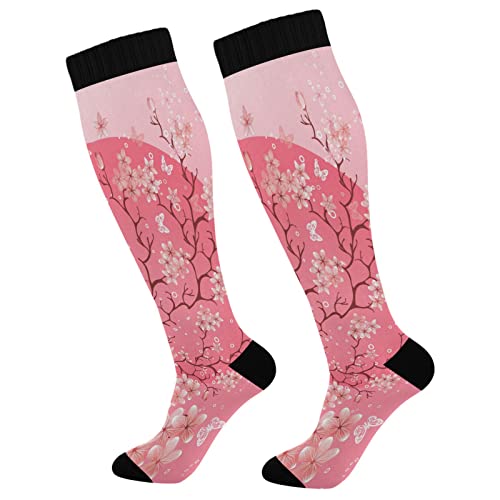 Kigai Christmas Gnomes Compression Socks Women Men Knee High Stockings for Sports,Running,Travel 1Pair