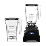 Blendtec Classic 575 Blender - WildSide+ Jar (90oz) and FourSide Jar (75 oz) BUNDLE - Professional-Grade Power - Self-Cleaning - 4 Pre-programmed Cycles - 5-Speeds - Black