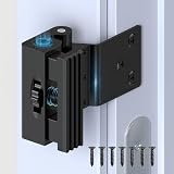 Mixizigoz Upgraded Aluminum Alloy Door Reinforcement Lock - Home Security Flip Deadbolt Door Latch with Screws - Withstands 800 lbs, Fits Inward Swinging Apartment, Bedroom (Black-1 Pc)