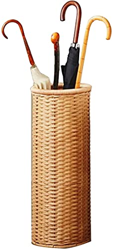 chaozhi Schirmständer Handgewebter Bambus- und Rattanschirmständer, multifunktionaler Schirmkorb für Home Hotel und Büro Schirmeimer, 59x24,5cm Cover