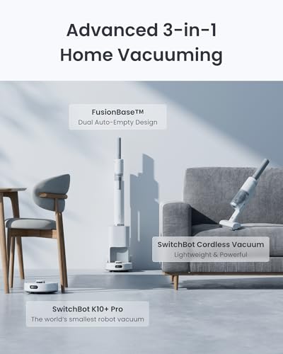 SwitchBot-Robot-Vacuum-and-Cordless-Vacuum-Cleaner-K10-Pro-Combo-TwinFlow-Suction-Tech-Dual-Dust-Collection-Station-Compact-Lightweight-Quiet-Compatible-with-AlexaSiriMatterHub-2-Required SwitchBot Robot Vacuum and Cordless Vacuum Cleaner K10 Pro Combo TwinFlow Suction Tech Dual Dust Collection Station Compact Lightweight Quiet Compatible with AlexaSiriMatterHub 2 Required