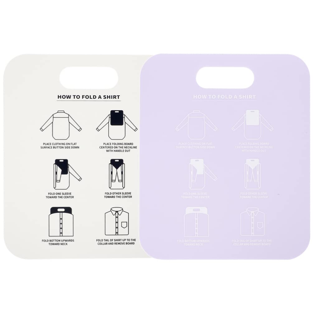 Zerodeko Shirt Folder 2pcs Laundry Folding Boards, Shirts Clothes Folder T-shirt Garment Stacking Board Plastic Clothes Folder for T-Shirts, Sweaters, Clothing Laundry Folding Table