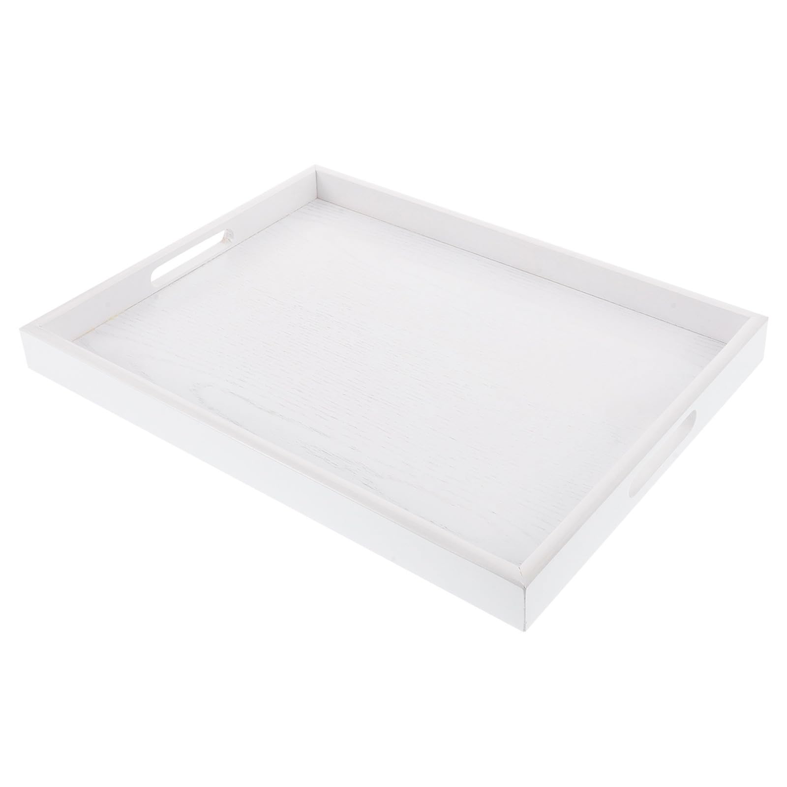 Abaodam Bandeja Rectangular para Servir Diseño Elegante y Natural de Madera de Color Claro con Asas Adecuado para Sala de Estar y Dormitorio