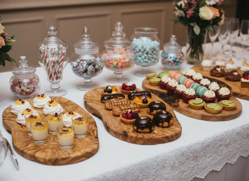 Thirteen Chefs Olive Wood Cutting Board – 20 x 10 Inch for Charcuterie, Cheese - Wooden Serving Tray with Rustic Edge, Extra Large