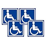 Behindertenaufkleber, Wasserfester, Selbstklebender Aufkleber, 12 X 12 Cm, Behindertenparkschild, Fahrzeugfensteraufkleber, Wetterbeständiges Design, Für Busparkplatz, Restaurant, Hotel, Haus, Hof, Pa