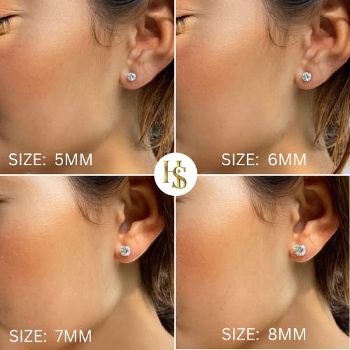 HIGHSPARK 925 Silver "Sparkling Martini" Solitaire Earrings | 92.5 Sterling Silver and Diamond like Brilliance Sparkling Zirconia | Lovely Gift - Image 4