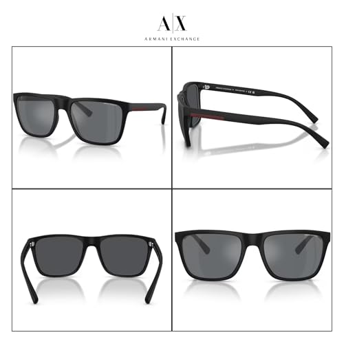 Armani Exchange AX4080S Square Sunglasses For Men +BUNDLE with ACCESSORY EYEWEAR KIT4