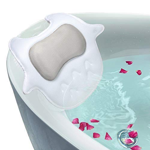 Bath Pillow For Tub,Non slip tub pillow for head, Machine Washable- Extra Large Size (17.7" x 17.7") Bath Pillow Cushion Provides Head, Neck, Shoulder Support in Tub.(Owl shape)