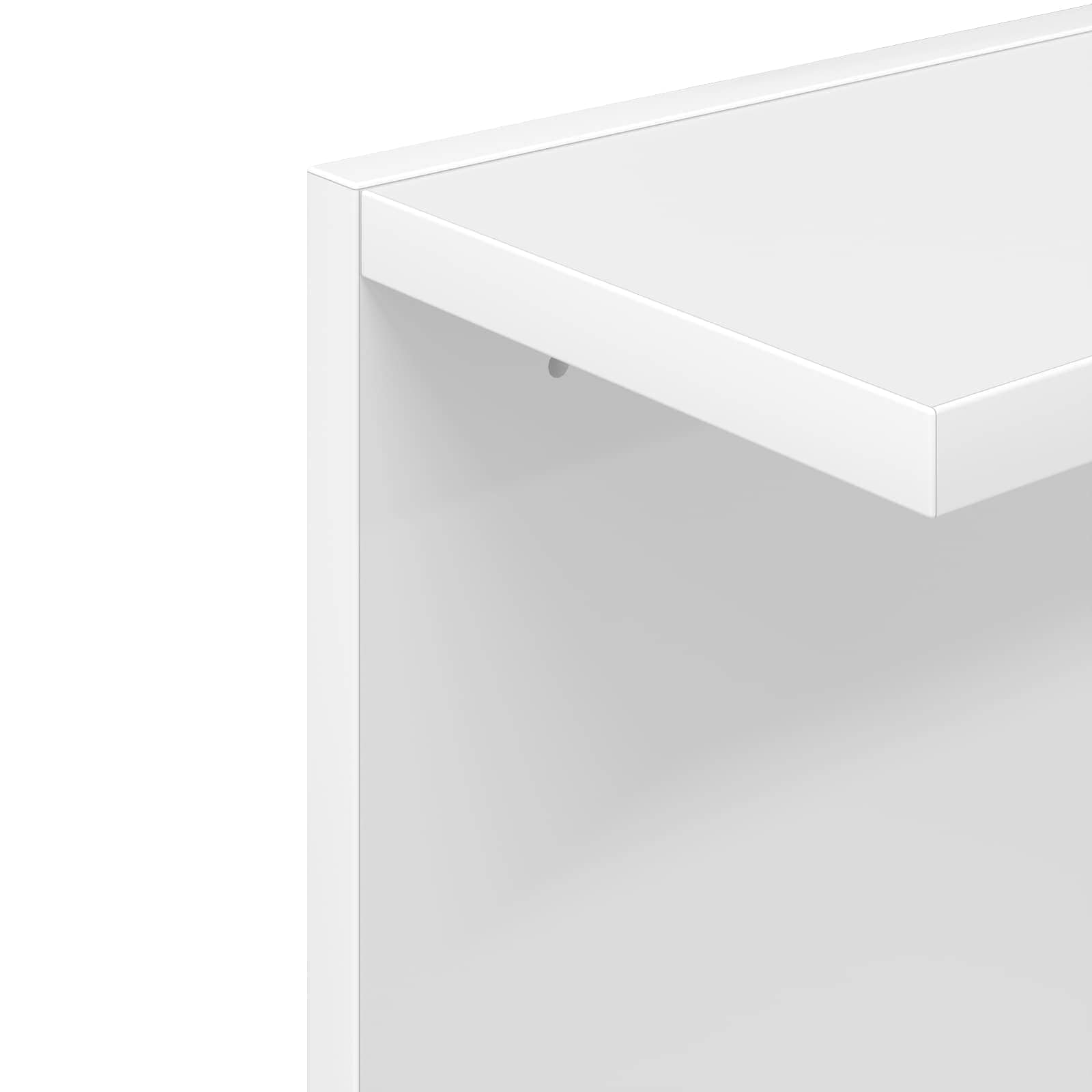 White Engineered Wood Narrow Floating Shelf 22x15x100cm | Features a space-saving vertical design ideal for displaying books and decor in living rooms, hallways, or kitchens.