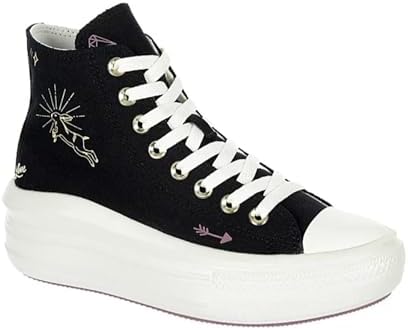Converse Unisex Chuck Taylor All Star Move Hi Top Sneaker - Lace up Closure Style - Black/Dreamy Dahlia/Egret 10 | Image 3