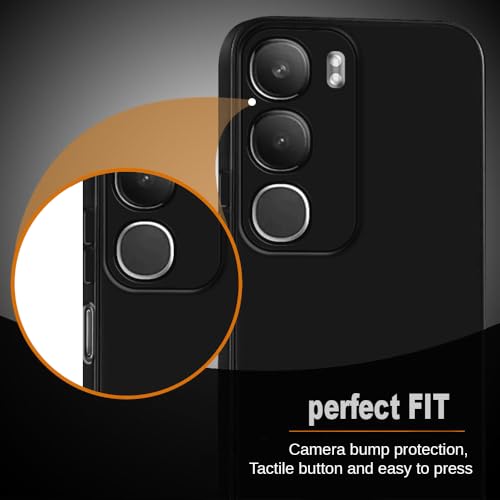 Image of Back Cover for Vivo Y29 5G / Y19s 4G | Full Camera Protection | Premium Liquid Silicon Case | Flexible Bumper Case for Vivo Y29 5G / Y19s 4G (Black)