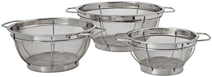 Farberware 5181490 Stainless Steel Colander Sieves-Set of 3, Multi Sized