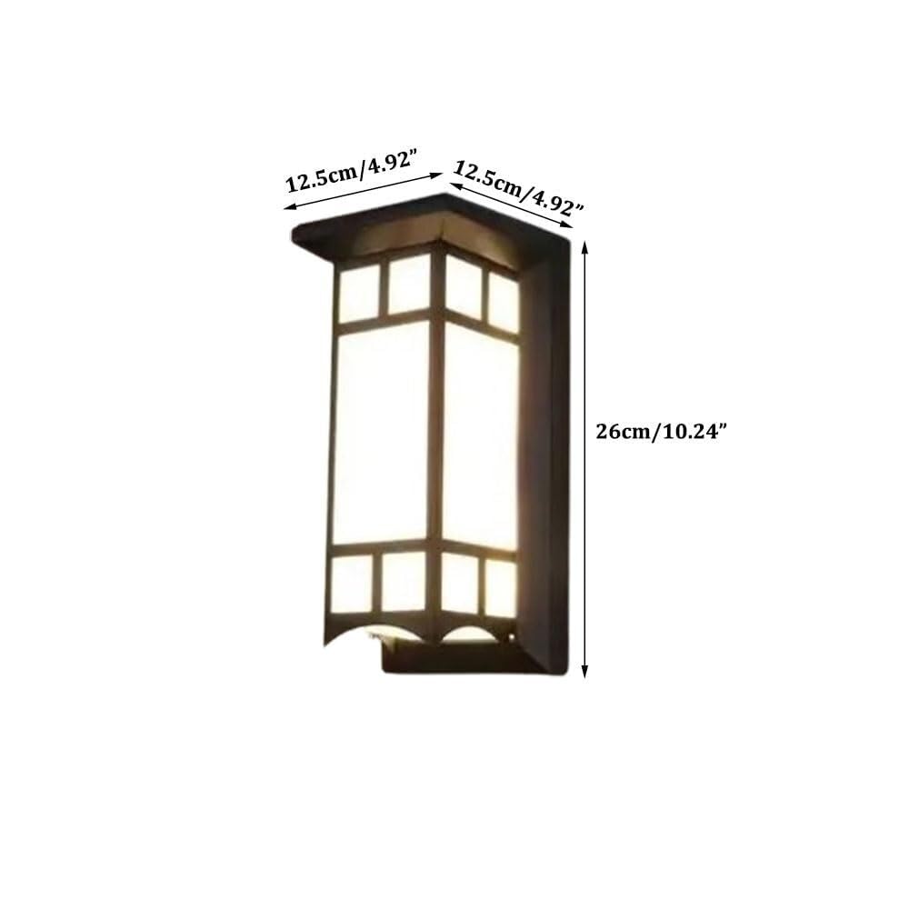 Neue chinesische schwarze 2er-Packung Wandleuchten for den Außenbereich, Acrylschirm, Wandleuchten, Aluminiumgehäuse, geometrisches Design, Wandlampe for Veranda, Deck, Zaun, Terrasse, Garten(2 Packs)