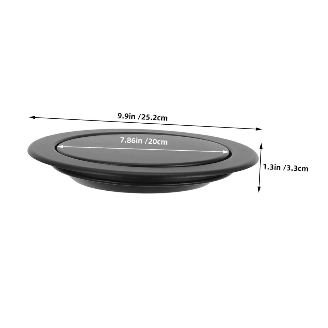 Tapa de Bote de Basura Empotrada Redonda de Acero Inoxidable | Pack de 2 Unidades, Negro, Montaje Integrado, Mecanismo Abatible Silencioso, Diseño Moderno para Hogar y Cocina