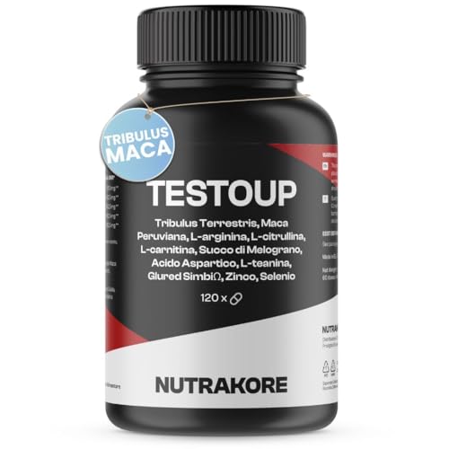 TestoUp® Mann, Muskelmasse | 4000MG pro Dosis | Energie-Booster, Schnelle und Starke Wirkung | Hohe Dosierung von Tribulus Terrestris, Peruanischer Maca, Glutathion, Arginin, Citrullin und Carnitin.