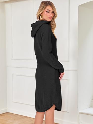 ANRABESS Womens Nightgown Fuzzy Fleece Long Sleeve Hooded Night Gown Knit House Dress with Pocket 2025 Fall Winter Loungewear3