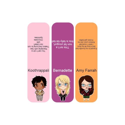 Image of Zesta Magnetic Bookmark Set of 7 | Aesthetic Book Mark for Reading | Cute Anime Bookmarks for Kids, Students | Book Accessories for Novels, Gifts for Readers(Big Bang Theory Bookmark, 9X2.5 Cms)