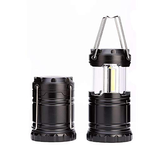2 Pack Collapsible Outdoor LED Camping Lantern, Portable Battery Powered Light, Pop Up Lantern, Emergency Torch with Foldable Handle for Hurricane Power Cut Camping Hiking Garden Shed Car & Home
