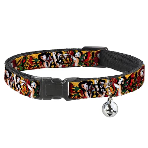 Collar de gato separable antitirones Buckle-Down con diseño de mariposas y cierre de seguridad 2