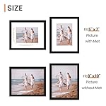 upsimples 8x10 Picture Frame, Display Pictures 5x7 with Mat or 8x10 Without Mat, Wall Hanging Photo Frame, Black, 1 Pack - Image 3