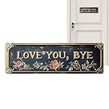 Señales de pared – 12,01 x 4,49 pulgadas, decoración rústica de metal, decoración de pared, ampliamente usada, te amo por granja, bar, cafetería, garaje, salón, dormitorio, puerta, entrada, sala