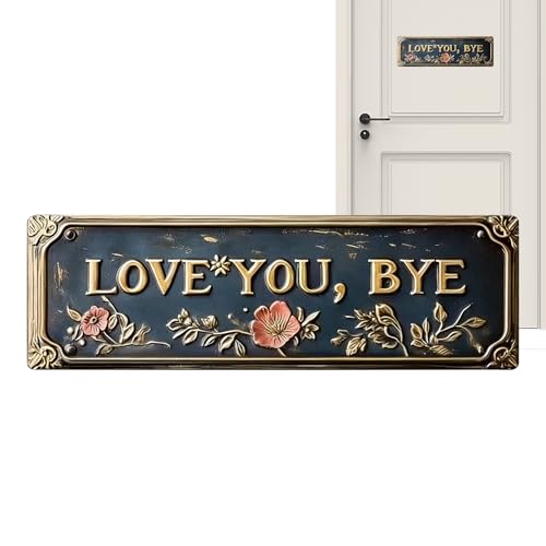 Adorno de metal Love You Bye carteles vintage para decoración de interiores y salones
