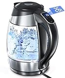 AUSELECT Electric Kettle - 1.8L Glass Kettle with Temperature Control, 2200W Fast Boiling Water Kettles for Coffee & Tea, Quick Water Boiler with Auto Shut-Off & Boil Dry Protection for Kitchen & Home
