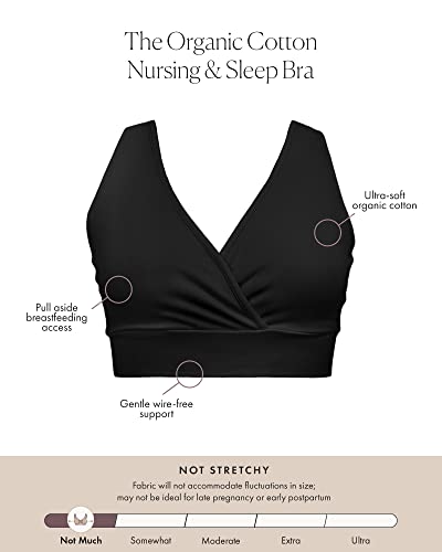 Kindred Bravely Extra Soft Organic Cotton Wireless Nursing & Maternity Sleep Bra (Black, Large) #TOP1