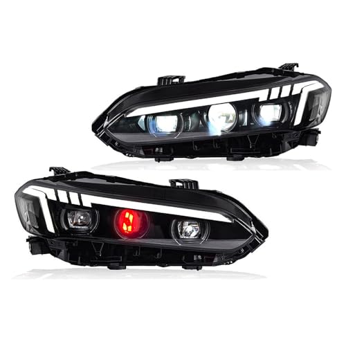 Headlights for Honda Civic EX LX Si Sport Touring Type R 2022-2025 11th Gen Headlamp with Blue Animation Sequential Turn Signal Passenger&Driver Side Front Head Lamps Plug & Play(1 Pair)
