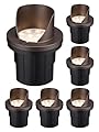 LEONLITE 6W Well Lights Landscape LED In Ground Outdoor, Shielded Top, Low Voltage 12-24V AC/DC, IP67 Waterproof Aluminum in-Grade Up Lighting for Trees, CRI 90 3000K, Oil Rubbed Bronze, Pack of 6