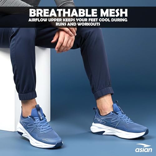 Image of ASIAN Quantum-24 Men's Running Shoes | KPU & Breathable Knit Upper, Energy Return Sole, Memory Foam Cushioning, High Grip Traction, Stylish Lightweight Sneakers
