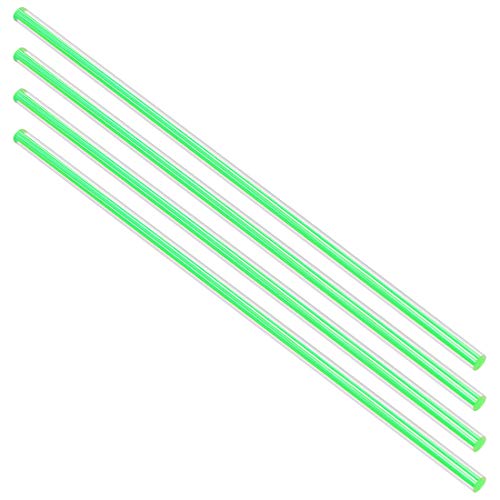 Image of uxcell Acrylic Round Rod,1 /4 Diameter 10 Inch Length,Straight Green Line,Solid Plastic PMMA Bar Stick 4pcs