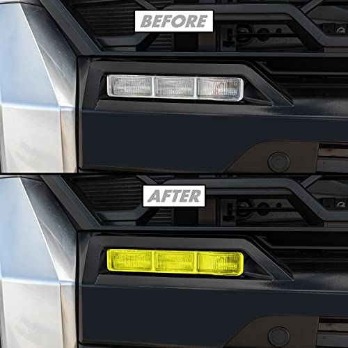 SlickMod PreCut Vinyl Smoke Tint for 2022-2023 Toyota Tundra Foglight (Yellow, 5. Foglight)