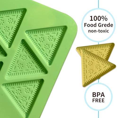 Image of MoldBerry Cookies Mould Triangle Shape Chocolate Mould for Chocolate Making Silicone Mould for Handmade Gifts Soaps Cookies Chocolates Resin Arts (Pack of 1)