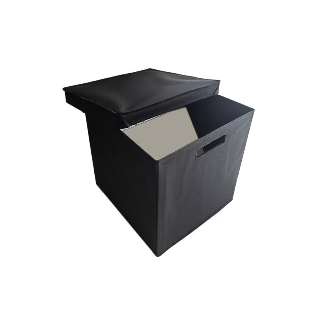 RYUQW3RE Cd Storage Rack Foldable Oxford Cloth Vinyl Record Box with Lid for Home Office Cardboard CD Storage Case(Grey)